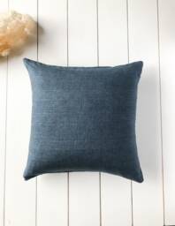 Set Of 2, 4, 6 Softened Linen Pillow Cases in Navy Blue Melange/Linen Throw Covers Denim Blue/Decorative Cases/ - thumbnail 1