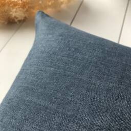 Set Of 2, 4, 6 Softened Linen Pillow Cases in Navy Blue Melange/Linen Throw Covers Denim Blue/Decorative Cases/ - thumbnail 3