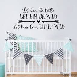 Let Him Be Little - Wild Baby Boy Nursery Decal Wall Sticker - thumbnail 1