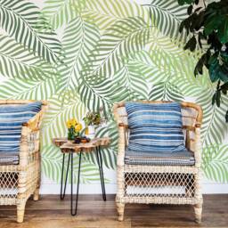 Tropical Leaf Wall Stencil Reusable Plastic Template For Diy Decor - thumbnail 2