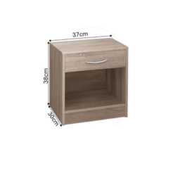 Wooden Bedside Cabinet Bedroom Furniture Storage Nightstand Side Tables Oak - thumbnail 4