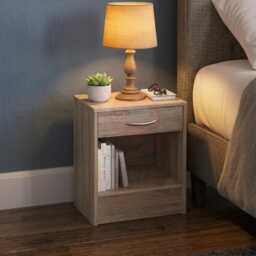 Wooden Bedside Cabinet Bedroom Furniture Storage Nightstand Side Tables Oak