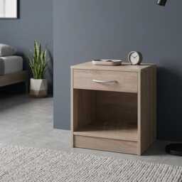 Wooden Bedside Cabinet Bedroom Furniture Storage Nightstand Side Tables Oak - thumbnail 3