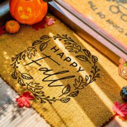 Happy Fall Doormat - Porch Decor Home Welcome Mat Rug Decorations Seasonal - thumbnail 2