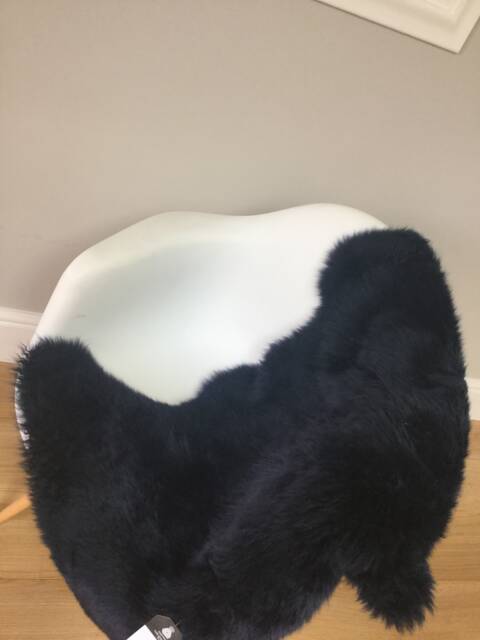 Black Luxe Sheepskin, Upholstery Fabric, Black Interior Decor, Accessories, Chair Cover, Bed Throw, Hygge, Fur - image 1
