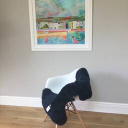 Black Luxe Sheepskin, Upholstery Fabric, Black Interior Decor, Accessories, Chair Cover, Bed Throw, Hygge, Fur - thumbnail 2