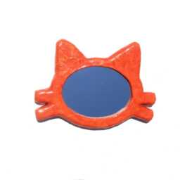 Cat's Head Mirror No.6, Decorative Wall Mirror, Orange Cat, Unique Hand Made Mirror, Cat Lover's Furniture - thumbnail 2