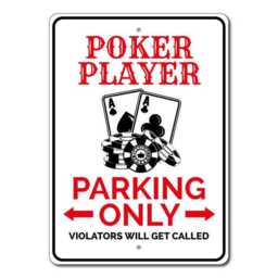 Poker Player Parking Only Sign - Casino Decor Room Wall Art Gambler Gift Man Cave Metal Game Night - thumbnail 3