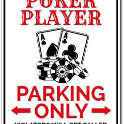 Poker Player Parking Only Sign - Casino Decor Room Wall Art Gambler Gift Man Cave Metal Game Night - thumbnail 2