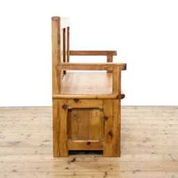 Rustic Pine Settle Bench - Furniture - M-6452 - thumbnail 3