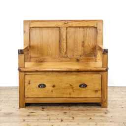 Rustic Pine Settle Bench - Furniture - M-6452 - thumbnail 2