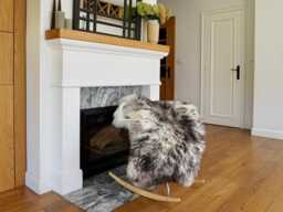 Big Sheepskin Mouflon Throw Genuine Leather Sheep Skin Decorative Rug 50x 30 - thumbnail 1