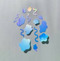 Wiggle Art Experience - Set Of 15 Wavy Acrylic Holographic Decoration Set, Wiggly Funky Art Mirrors, Wall - thumbnail 1