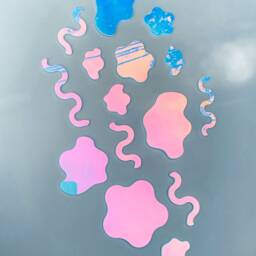 Wiggle Art Experience - Set Of 15 Wavy Acrylic Holographic Decoration Set, Wiggly Funky Art Mirrors, Wall - thumbnail 2