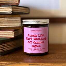 Smells Like She's Watching Off Campus Again Cherry, Ginger, & Vanilla Scented Candle, Bookish Candle - thumbnail 1