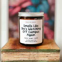 Smells Like She's Watching Off Campus Again Cherry, Ginger, & Vanilla Scented Candle, Bookish Candle - thumbnail 2
