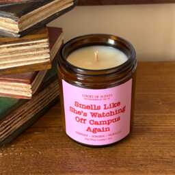 Smells Like She's Watching Off Campus Again Cherry, Ginger, & Vanilla Scented Candle, Bookish Candle - thumbnail 2
