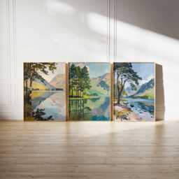 Set Of 3 Buttermere Lake District Travel Poster, UK Wall Art, Scenic Print, Decor, Art - thumbnail 2
