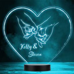 Hands Holding Pinky Valentine's Day Personalised Gift Colour Change Night Light