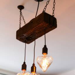 Triple Heartwood Elegance Wooden Chandelier With Three-Bulb Ceiling Cluster Pendant - thumbnail 3