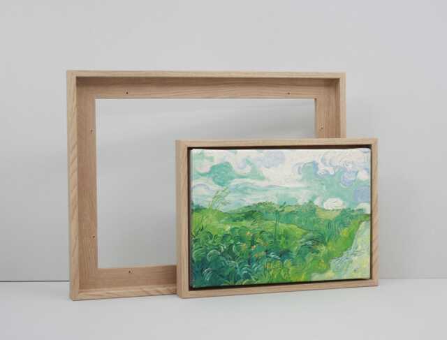 Oak Colour - 22mm Deep Wooden Tray Frame For Canvas. Standard Sizes. Floating Effect. Frame. Floater Canvases - image 1