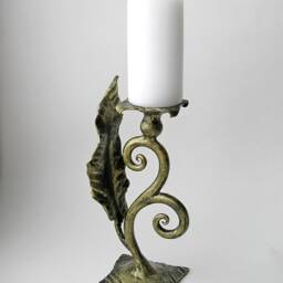 Gold Candlestick Leaf With For Your Home Or As A Gift Housewarming Party, Wedding, Larp - thumbnail 2