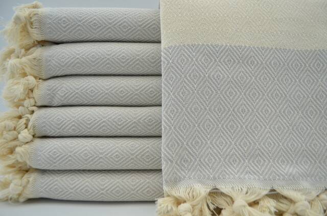"Light Gray Towel, Pool Towel, Diamond Towel, Turkish Towel 40""x70" - image 1
