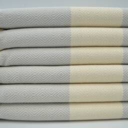 "Light Gray Towel, Pool Towel, Diamond Towel, Turkish Towel 40""x70" - thumbnail 3