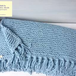 Hand-Knitted White Throw Blanket - Cozy Winter D??cor & Handmade Gift - thumbnail 4