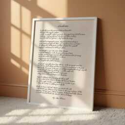 Desiderata Poem Print - Max Ehrmann Handwritten Wall Art Fine Calligraphy Mindfulness Wellness Gift - thumbnail 1