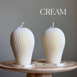 Spiral Soy Wax Candle Hand-Poured Sculptural Pillar Candle - thumbnail 3
