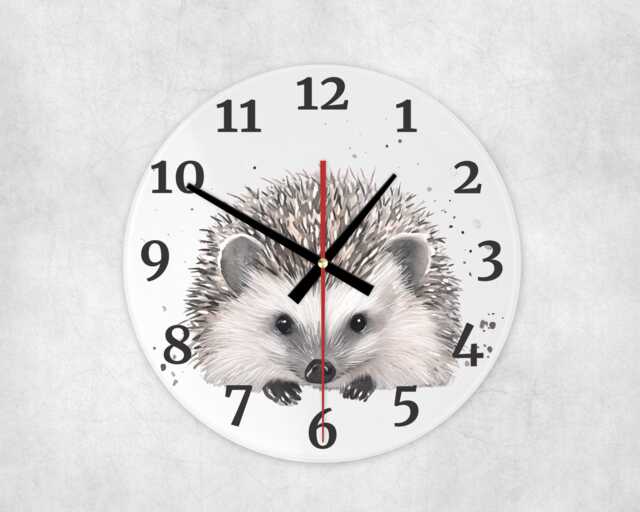 Hedgehog Glass Clock - image 1