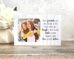 Best Friend Birthday Gift, Personalized Photo On Wood, Friendship Friends Frame, Bestie Gift - thumbnail 1
