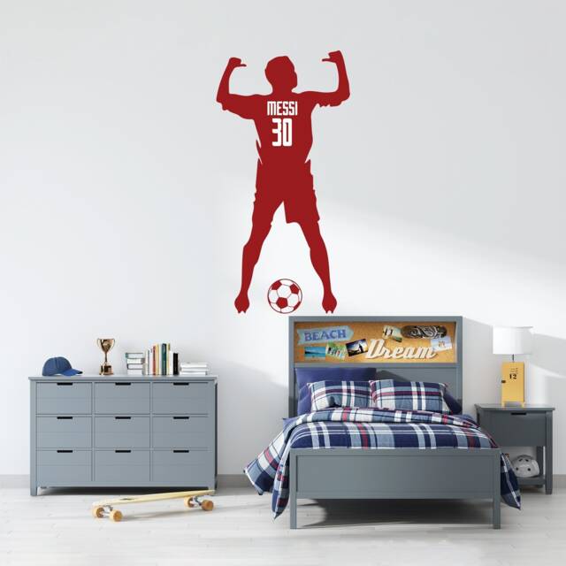 Personalised Footballer Soccer Player Kids Name Wall Vinyl Decal Sticker - image 1