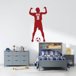Personalised Footballer Soccer Player Kids Name Wall Vinyl Decal Sticker - thumbnail 1