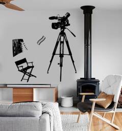 Wall Vinyl Decal Movie Cinema Camera Actor Actress Amazing Art Decor 1357Dz - thumbnail 1