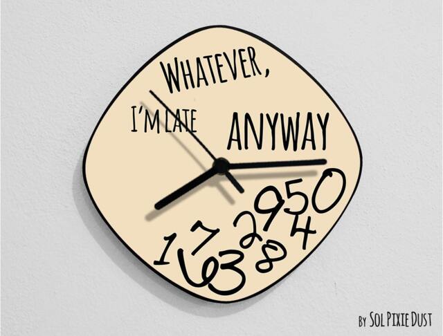 Whatever I'm Late Anyway/Oval Beige - Wall Clock - image 1