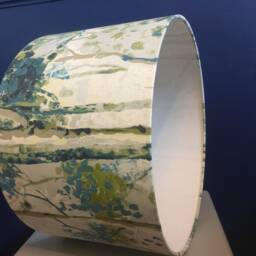 Watercolour Trees Lampshade, Handmade in Green & Teal Fabric, 25cm Diameter - thumbnail 3
