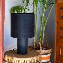 Black Wood Table Lamp, Mid-Century Modern Bedside Handmade Desk Lamp - thumbnail 3