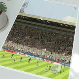 England V Scotland Euro 96 Illustrated Art Print - Paul Gascoigne Gazza Goal Poster Gift - thumbnail 2
