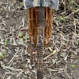 Hand Forged Double Headed Viking Axe, Ash Wood Shaft, Wall Decor - thumbnail 4