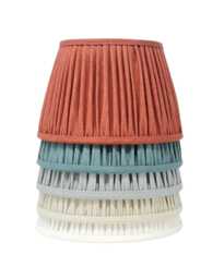 Gathered Lampshade - Linen White Colour Flat Bottom Lamp Or Pendant Light - thumbnail 1