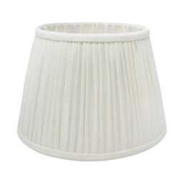 Gathered Lampshade - Linen White Colour Flat Bottom Lamp Or Pendant Light - thumbnail 3