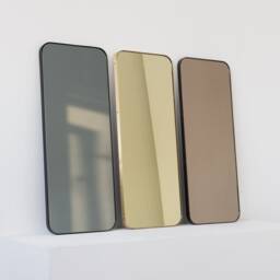 Quadris??? Rectangular Bronze Tinted Minimalist Mirror With A Patina Frame - thumbnail 4
