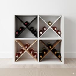 Diagonal Wine Rack Insert For Ikea Kallax, 9-12 Bottle Storage - thumbnail 1