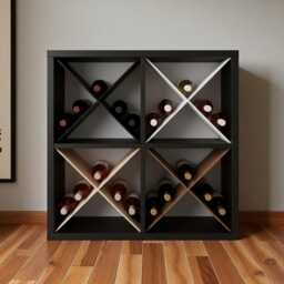 Diagonal Wine Rack Insert For Ikea Kallax, 9-12 Bottle Storage - thumbnail 4