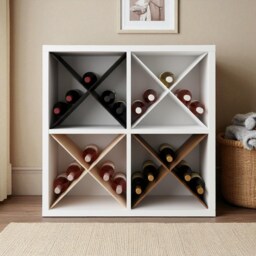 Diagonal Wine Rack Insert For Ikea Kallax, 9-12 Bottle Storage - thumbnail 3