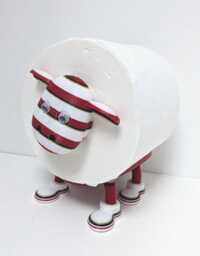 Wigan Warriors Supersheep Toilet Roll Holder - Cherry & White Hoops Sheep Gift , Superleague Rugby Fans Novelty Bathroom Decor
