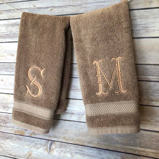 Monogrammed Hand Towel Personalized Embroidery, 100% Cotton - image 1