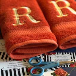 Monogrammed Hand Towel Personalized Embroidery, 100% Cotton - thumbnail 2